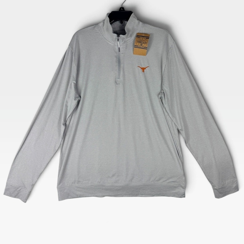 Rivalry Threads Texas Longhorns 1/4 Zip Pullover Mens M Gray Performance NEW